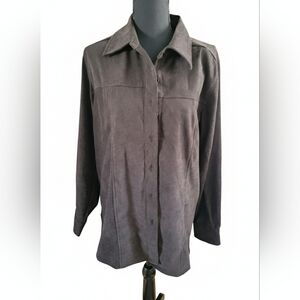 Denim&Co Charcoal Button Down Shirt